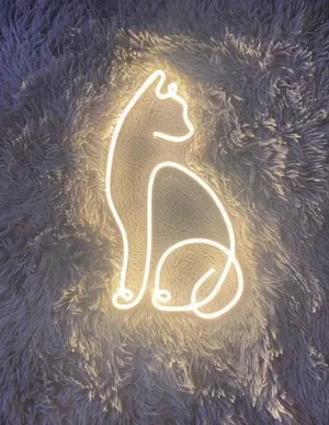 نیون دیواری طرح گربه ساده سایز 30در40