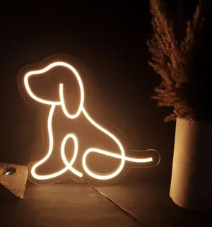 نیون دیواری طرح سگ ساده سایز 30در40