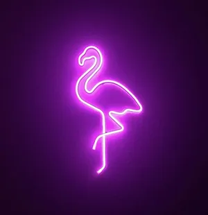 نیون دیواری طرح فلامینگو صورتی سایز 30در40