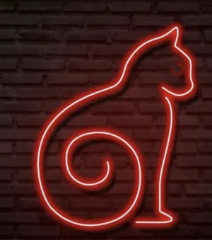تابلو نیون دیواری طرح گربه سایز 30در40