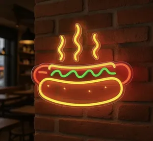 نیون هات داگ مناسب فست فودی سایز 30در40