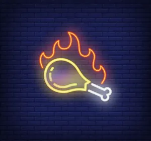 نیون دیواری طرح فود سایز 30در40