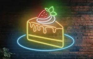 نیون دیواری اسلایس کیک مناسب کافه سایز 30در40