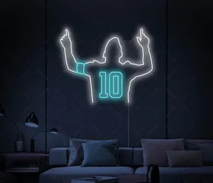 نیون دیواری فوتبالی با طرح مسی سایز 40در50