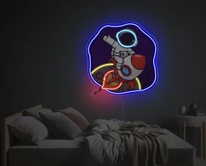 فوتو نیون فضانورد مناسب دکور اتاق سایز 40در50