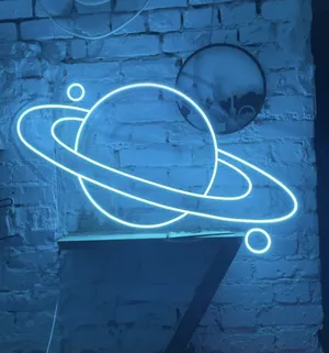 تابلو نیون دیواری طرح سیاره سایز 40در50