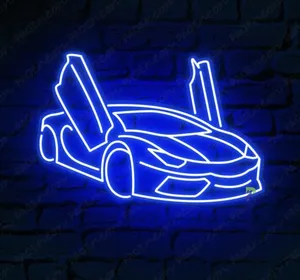 نیون طرح ماشین مناسب دکور اتاق و نمایشگاه سایز 30در40